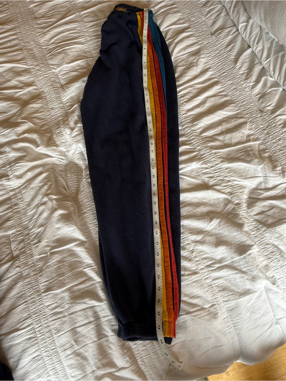 Aviator Nation Women’s Navy Track Joggers with Rainbow Side Stripes Size Medium - Picture 6 of 10